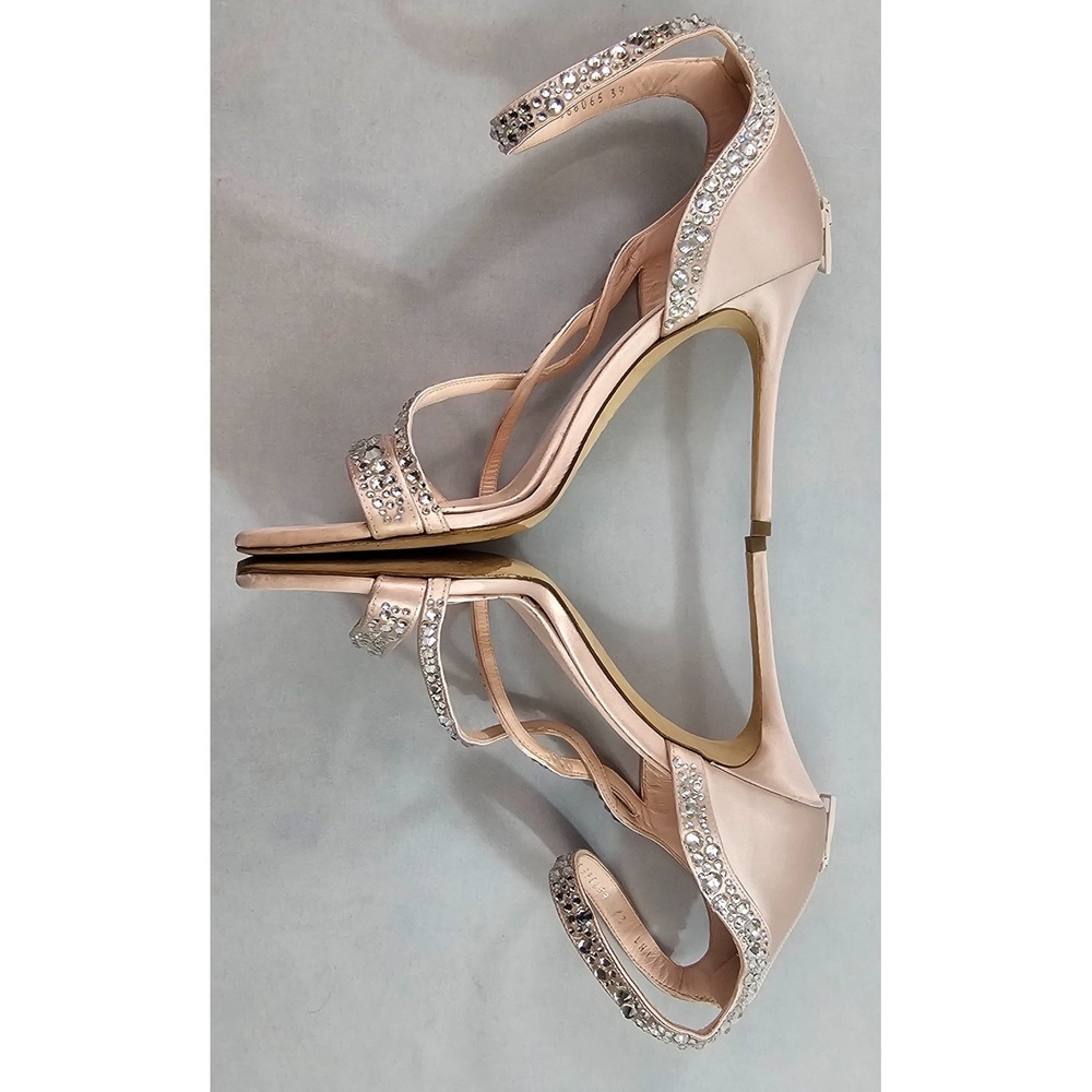 Alexander McQueen Pink Crystal Satin Strappy Heels EU 39 US 8.5 688065 Italy - Picture 9 of 16